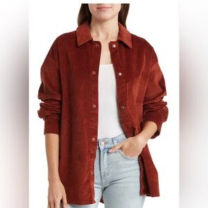 Abound Corduroy Shirt Jacket. EUC! XS. Rust | Cherry